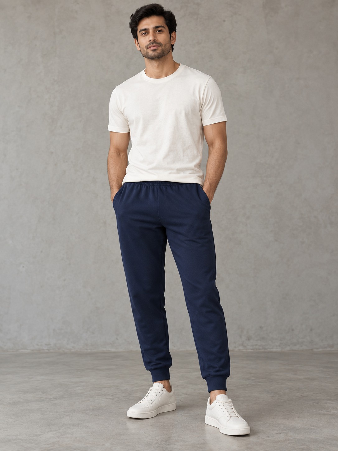 Heavyweight French Terry Jogger in Chalk White