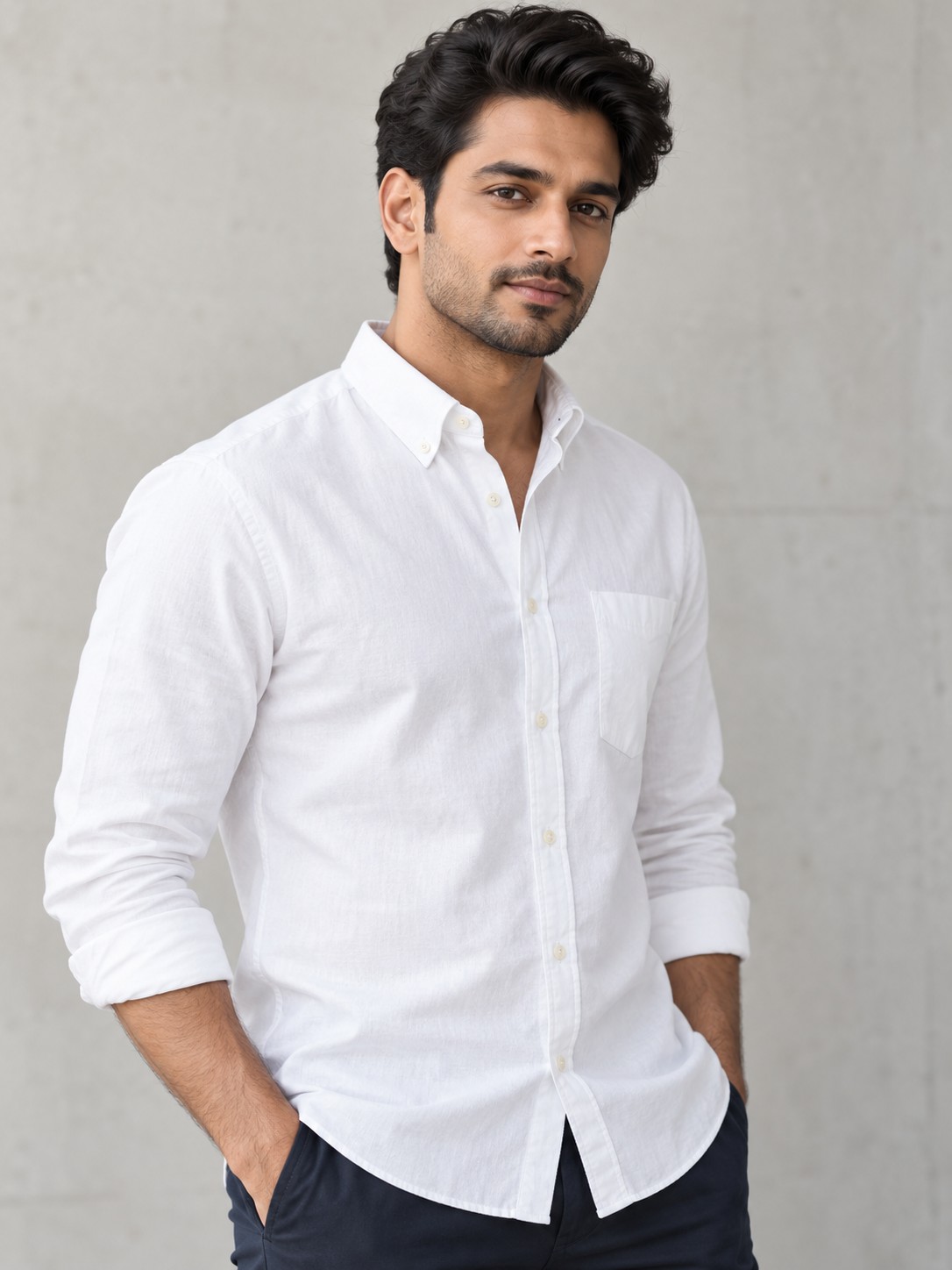 Resort Camp Collar Poplin Shirt in Chalk White