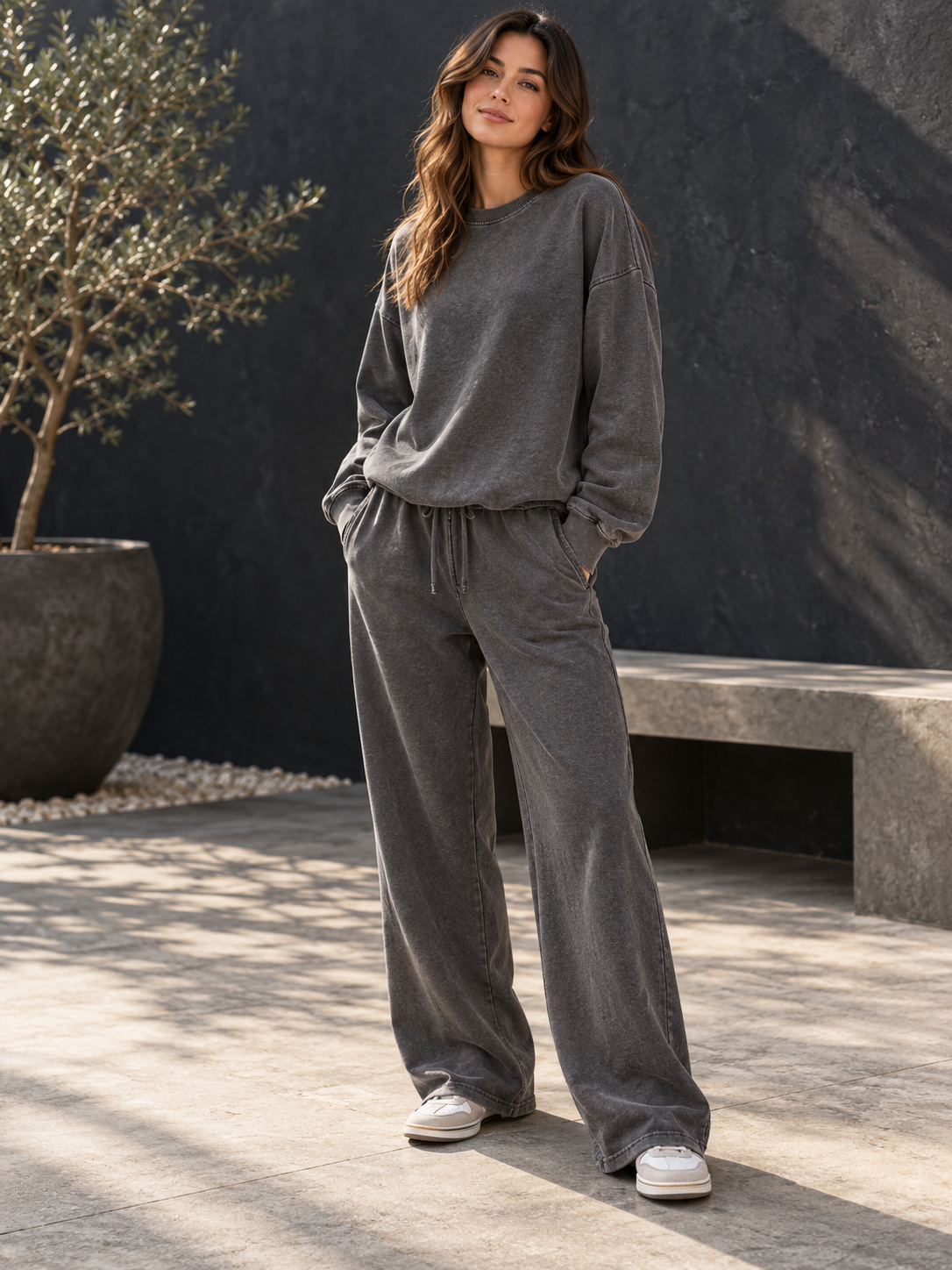 Washed Vintage Matching Set in Deep Navy