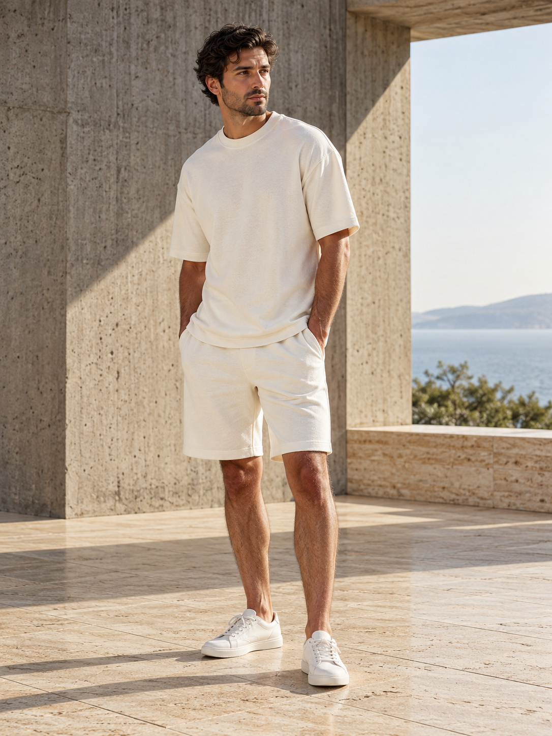 Clean Line Overdye Co-ord in Sage Olive