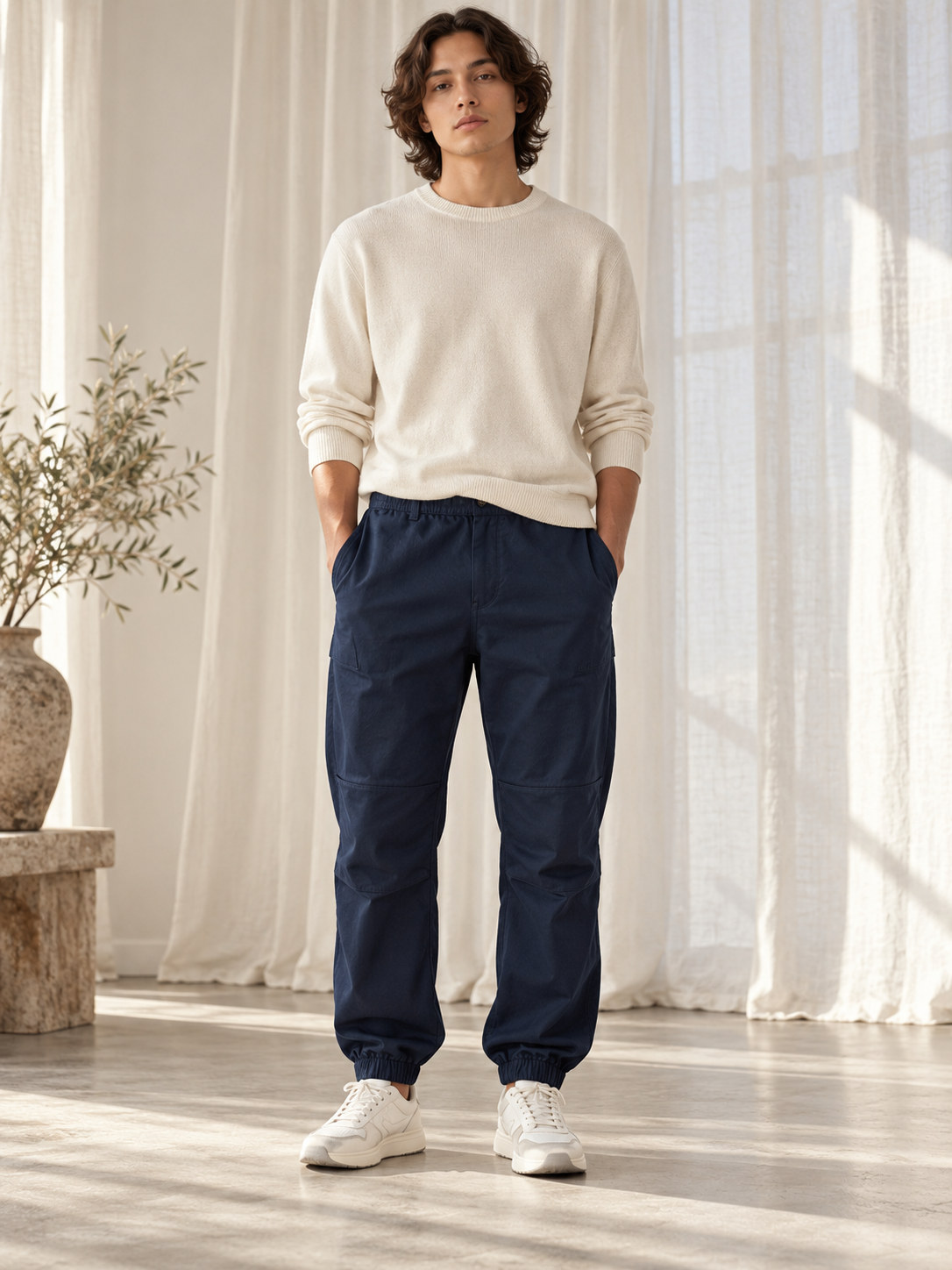 Articulated Knee Utility Jogger in Deep Navy