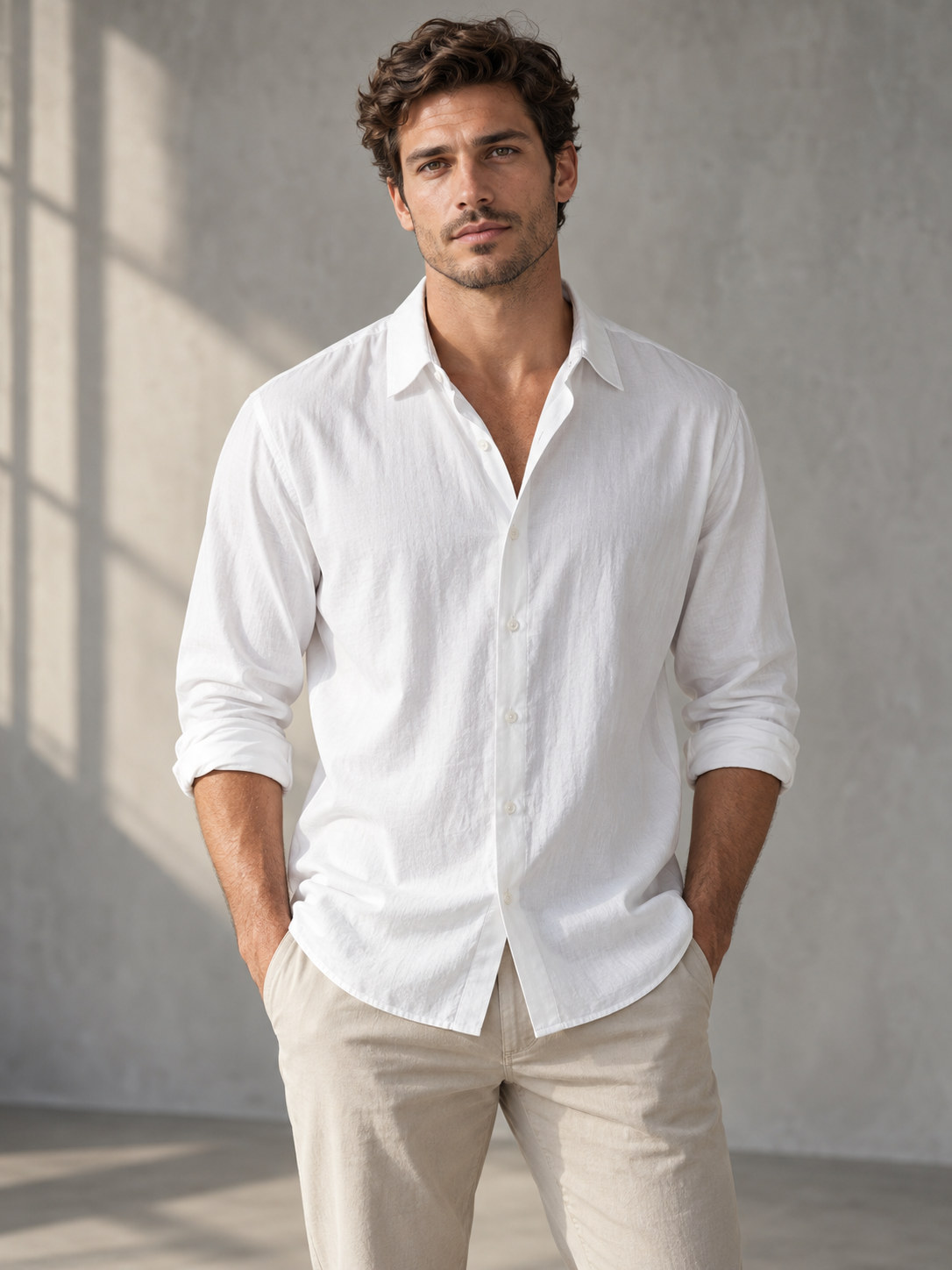 Breeze Linen Relaxed Shirt in Chalk White
