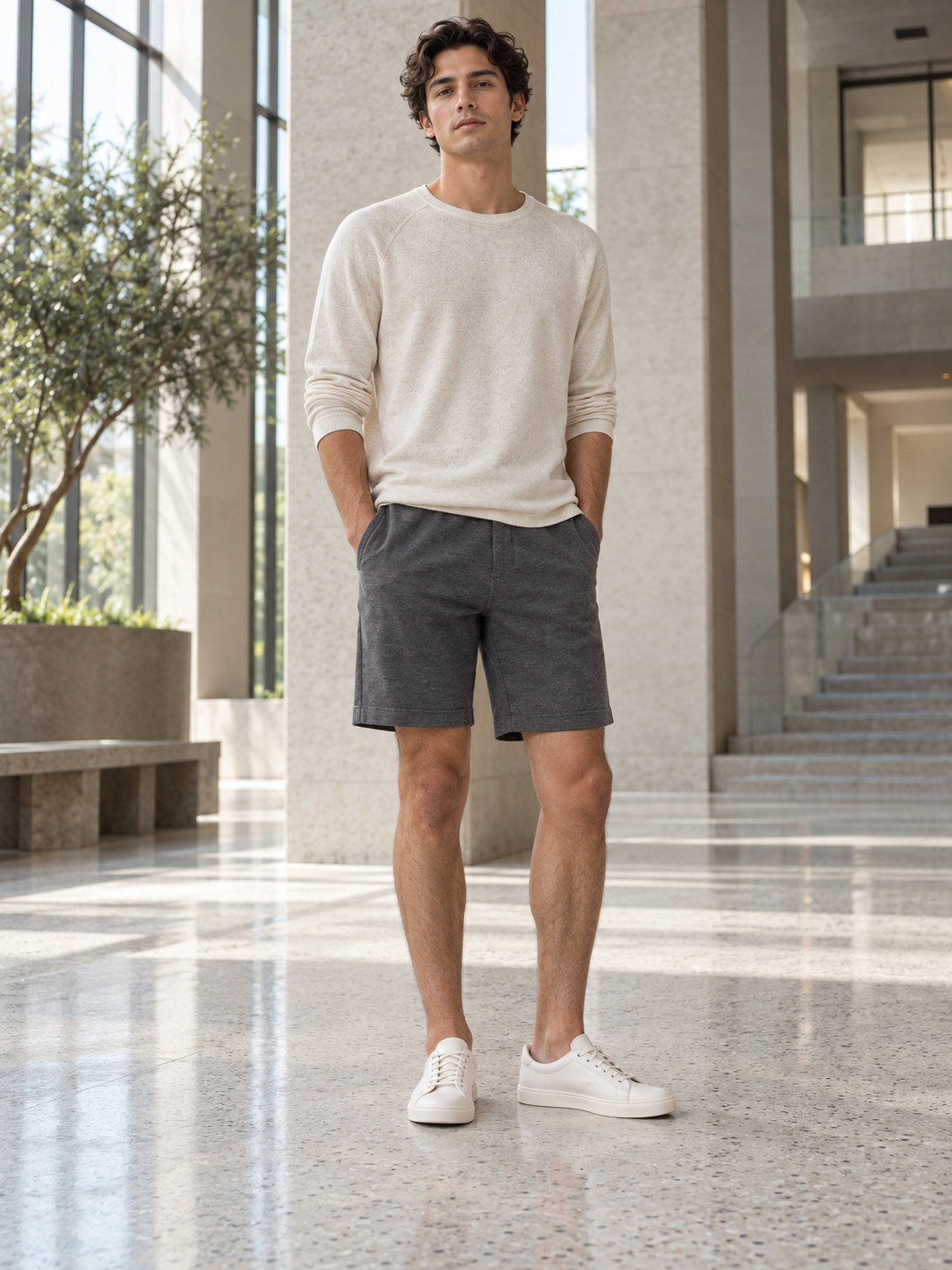 Anti-Wrinkle Transit Travel Shorts in Charcoal Grey