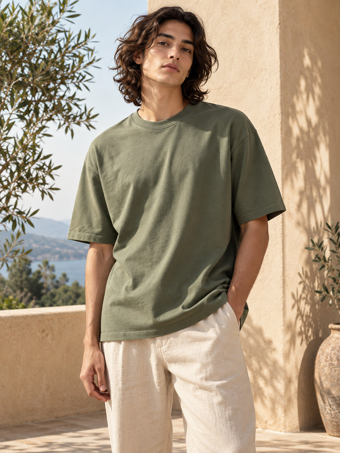 Architectural Seam Travel Tee in Charcoal Grey