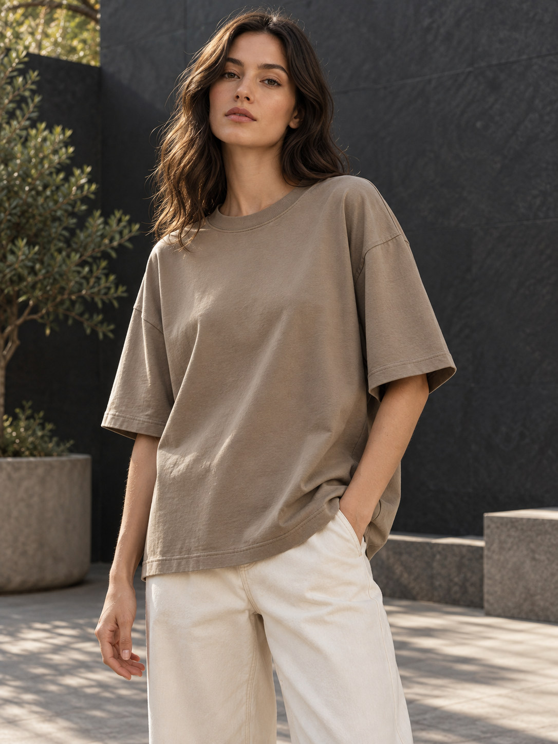 Signature Archival Boxy Tee in Chalk White