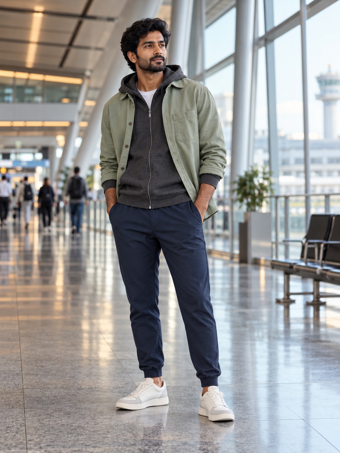 Double-Layer Heavyweight Zip Hoodie in Chalk White