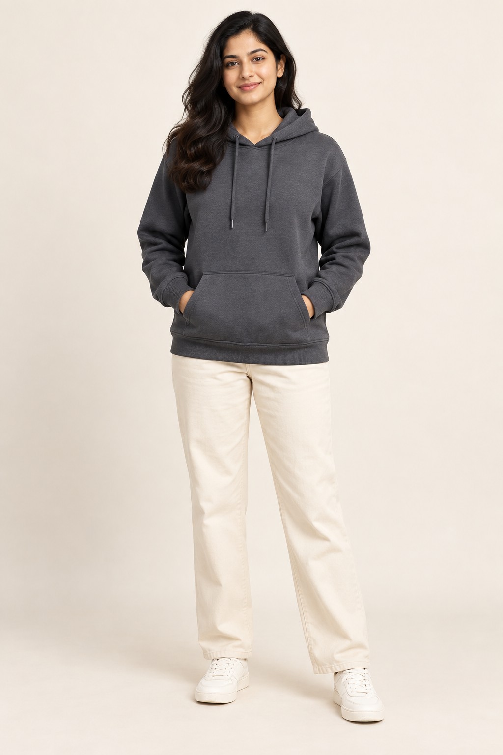 Brushed Cotton Thermal Hoodie in Earthy Taupe