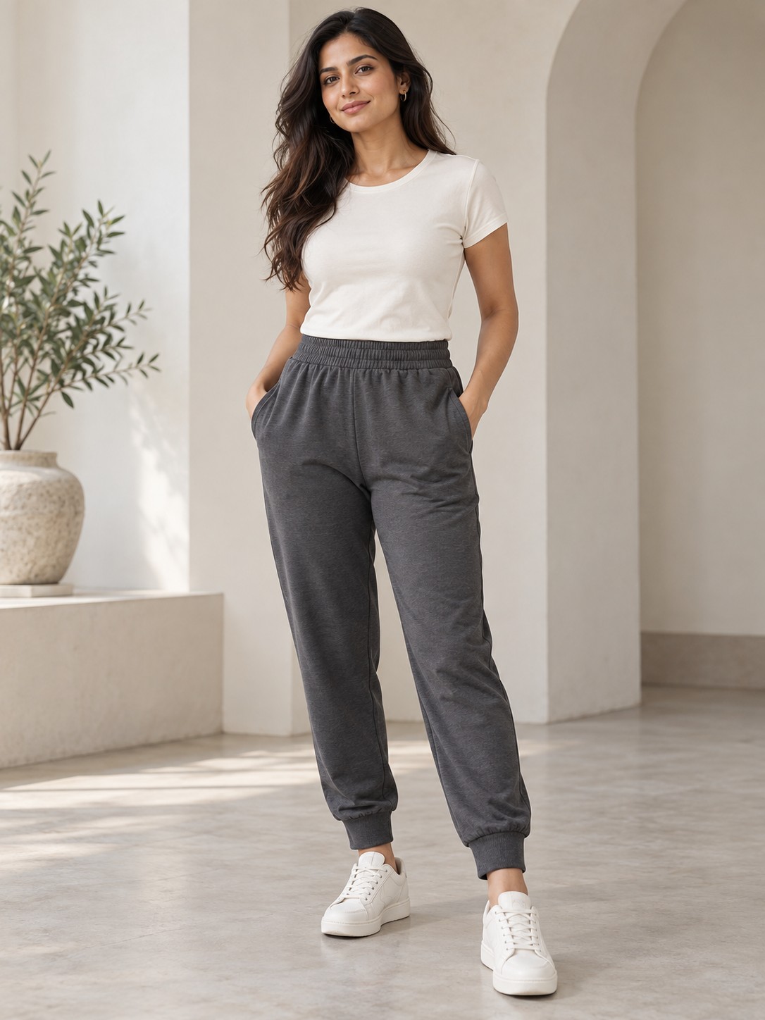 Minimalist Cuffed Travel Pant in Sage Olive