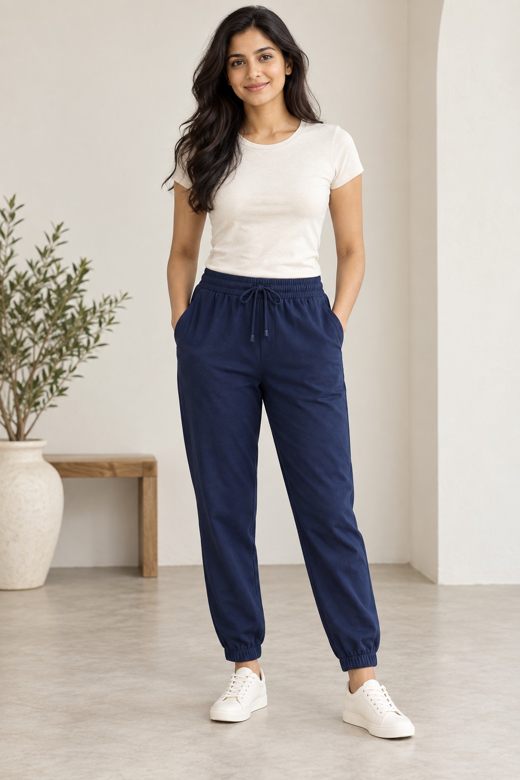 Double-Knit Structured Sweatpant in Earthy Taupe